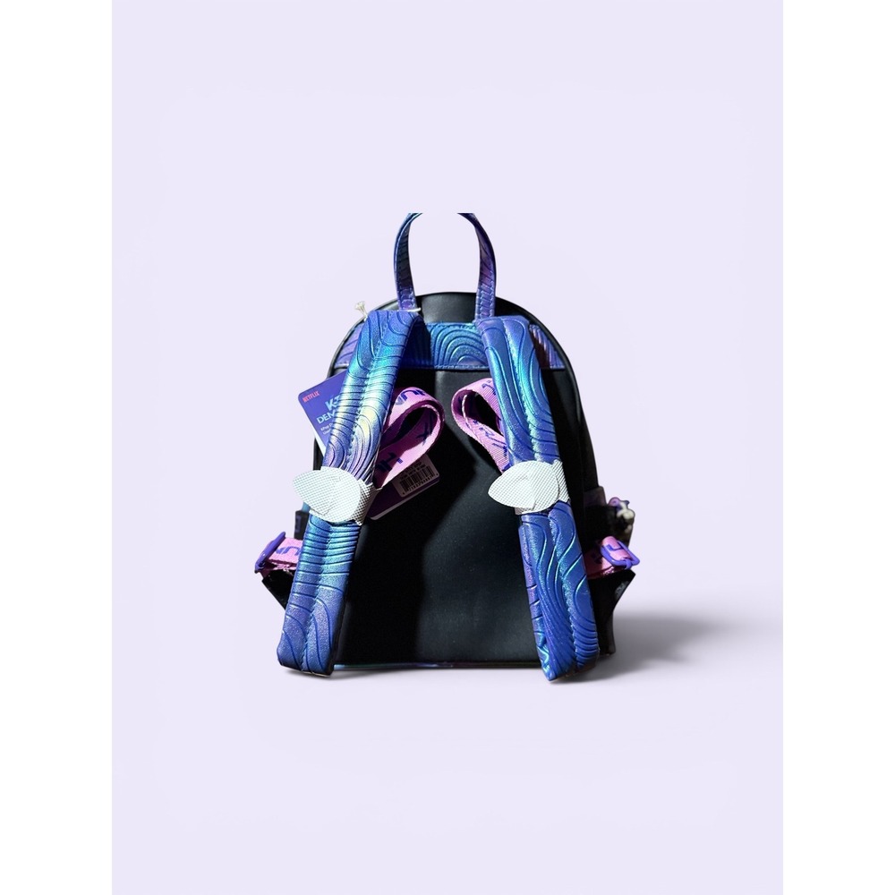 Loungefly K-Pop Demon Hunters Huntress Mini Backpack Netflix Anime Black Purple - Picture 3 of 3